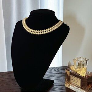 ✨ Elegant Two Strands Vintage Pearls Necklace